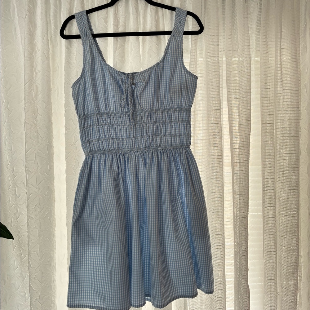 Blue Gingham Sleeveless Dress